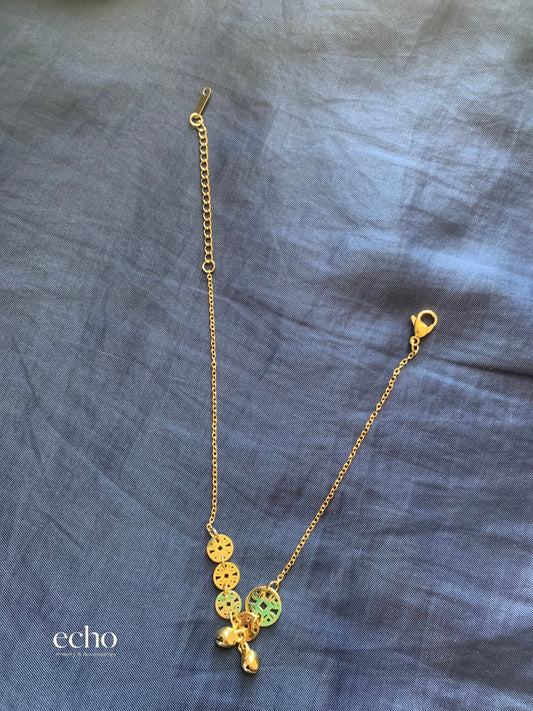 Chinese Coin Charm Anklet – 18K Gold Plated Stainless Steel