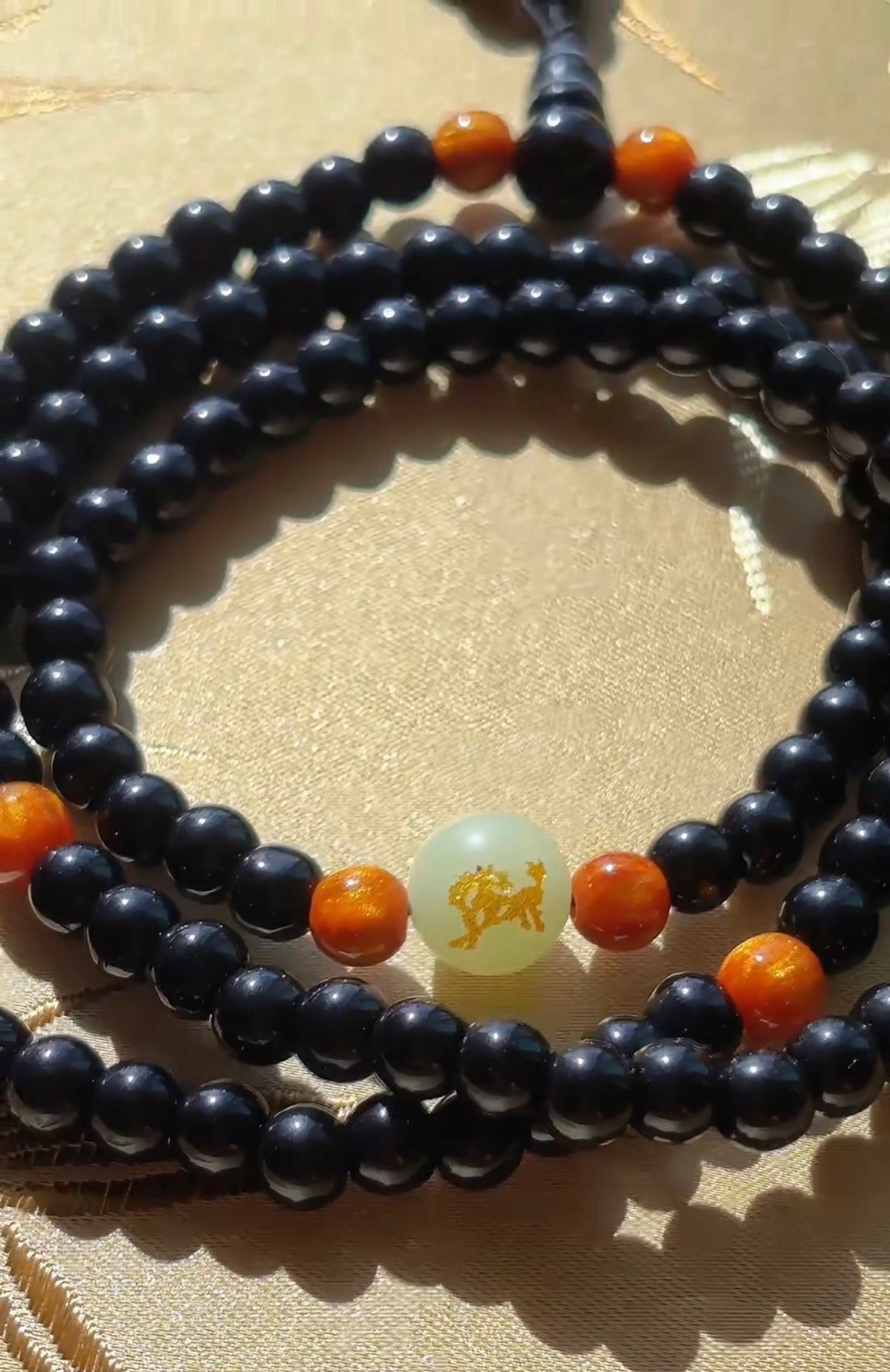 Natural Black Onyx Multi-Wrap Bracelet / Necklace
