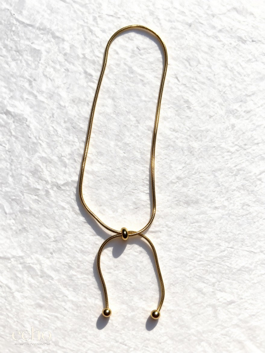 18K Gold-Plated Adjustable Snake Chain Anklet