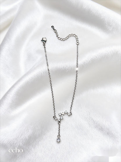 Big Dipper CZ Anklet with Teardrop Pendant