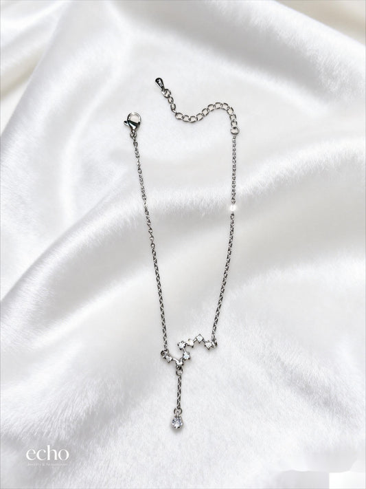 Big Dipper CZ Anklet with Teardrop Pendant