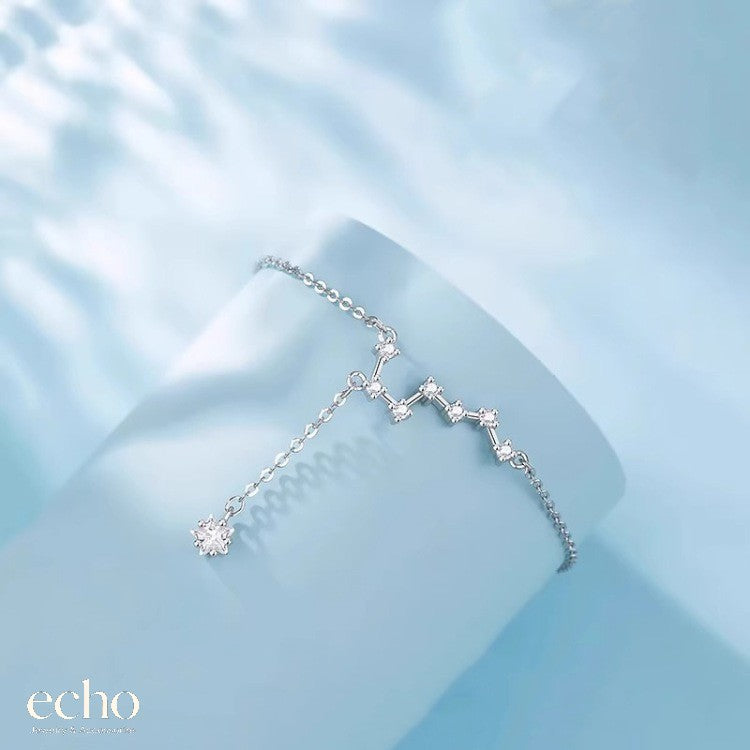 Big Dipper CZ Anklet with Teardrop Pendant