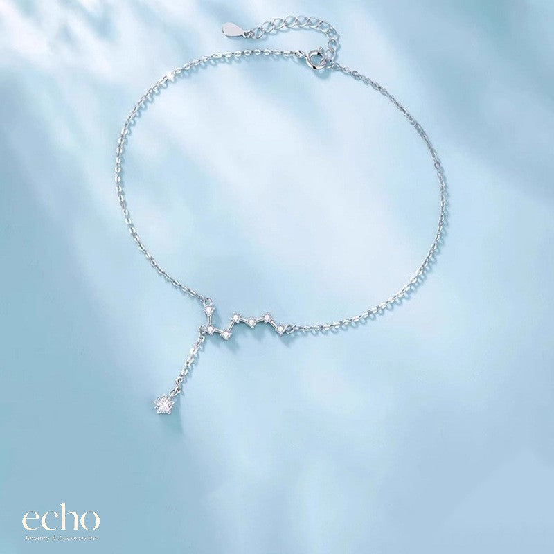 Big Dipper CZ Anklet with Teardrop Pendant