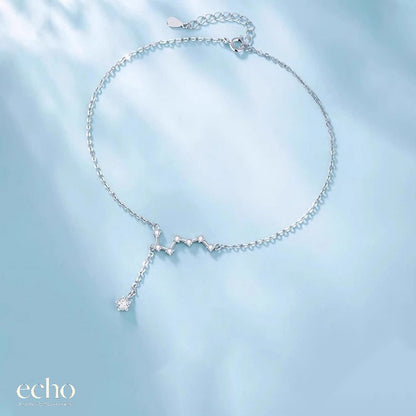 Big Dipper CZ Anklet with Teardrop Pendant