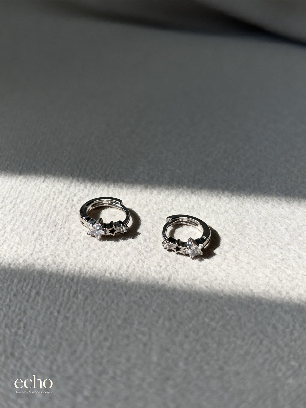 New Style Silver Tone CZ Stud Earrings