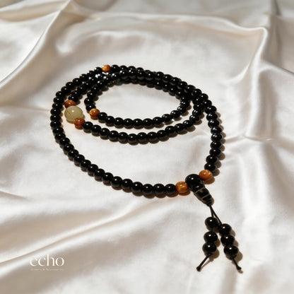 Natural Black Onyx Multi-Wrap Bracelet / Necklace