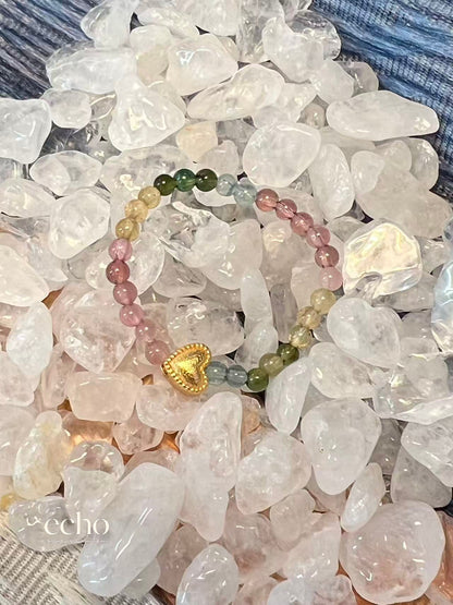 Natural Tourmaline Beaded Stretch Ring